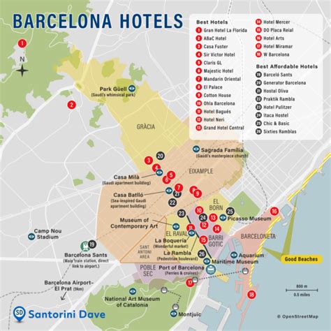 barcelona hotels map
